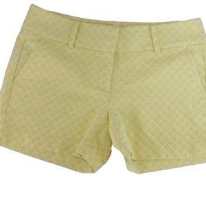 Ann Taylor Women's Yellow Jacquard City Shorts Size‎ 6
